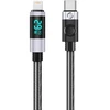 Orico LDC2L USB-C į Lightning PD kabelis 29W su LED Ekranas 480Mbps 1.5m - Juodas