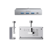 Orico MH4PC Hub Clamp-Mounted USB-C / 3x USB-A 3.0 + 1x USB-C 3.0 – sidabro spalvos
