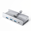 Orico MH4PC Hub Clamp-Mounted USB-C / 3x USB-A 3.0 + 1x USB-C 3.0 – sidabro spalvos