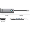 „Orico“ USB-C 8w1 | 2x USB-A 3.0 | 1x USB-C PD 100W | 1x HDMI 4K 60Hz | 1x „Micro SD/SD“ | 1x RJ45 gigabito eterneto | 1x garso 3,5 mm jungtis – pilka