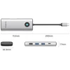 Orico USB-C 8w1 | 2x USB-A 3.0 | 1x USB-A 2.0 | 1x USB-C 3.0 | 1x USB-C PD 100W | 1x HDMI 4K 60Hz | 1x VGA 1080P 60Hz | 1x RJ45 Gigabit Ethernet - sidabrinė