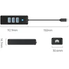 Orico PW3UR25-C3 USB šakotuvas 4 prievadų 3x USB-A 3.0 1x RJ45 2.5G Ethernet 0.15m - Juodas