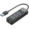 Orico PW3UR25-U3 USB šakotuvas 4 prievadų 3x USB-A 3.0 1x RJ45 2.5G Ethernet 1 m - Juodas