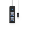 Orico PW4U-C3 USB-C / 4x USB-A 3.0 Hub – juodos spalvos