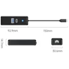Orico PWCUR-C3 3 prievadų USB šakotuvas 1x USB-A 3.0 1x USB-C 3.0 1x RJ45 Gigabit Ethernet 0.15 m - juodas