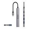 Orico YSB4-U2 USB-A/USB-C šakotuvo prijungimo stotelė 2x USB-A 2.0 + 1x USB-A 3.0 + 1x USB-C 2.0 + 1x USB-C – pilkos spalvos