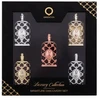 Orientica Luxury Collection EDP rinkinys unisex (EDP Royal Amber 7,5 ml + EDP Royal Bleu 7,5 ml + EDP Velvet Gold 7,5 ml + EDP Oud Safron 7,5 ml + EDP Amber Rouge 7,5 ml)