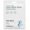 PaxMoly AHA + BHA šviečianti lakštinė veido kaukė dienai ir nakčiai, 25 ml