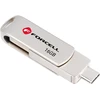 Pendrive 16GB USB 3.2 Gen 1 (USB A / USB C) Forcell F-Data Metal Duo sidabrinis