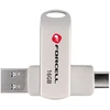 Pendrive 16GB USB 3.2 Gen 1 (USB A / USB C) Forcell F-Data Metal Duo sidabrinis