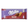 Pieninis šokoladas MILKA Biscoff iš Alpių pieno su karamelizuotų sausainių gabalėliais, 90 g
