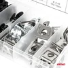 Plastikinių ir metalinių varžtų bei montavimo plokštelių rinkinys 16 mm 22 mm 60 vnt. amio-05034