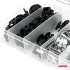 Plastikinių ir metalinių varžtų bei montavimo plokštelių rinkinys 16 mm 22 mm 60 vnt. amio-05034