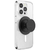 PopSockets Round Aluminum Triangle Knurl Grip MagSafe telefono laikiklis ir stovas, juodas