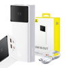 Power Bank Baseus Star-Lord, 20000mAh 65W + USB – USB-C laidas (baltas)