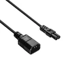 IEC C7/IEC C14 maitinimo laido prailgintuvas - 1.5 m juodas - Akyga AK-PC-15A