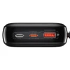 Baseus Qpow PRO Powerbank kabelis, 20000mAh, 22.5W (fekete)