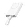Powerbank Joyroom JR-PBM01 magnetic 10000mAh 20W su stoveliu + Lightning kabelis - USB-C - baltos spalvos