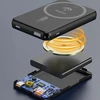 Powerbank magnetyczny Dudao K14S+ 10000mAh 22.5W USB-A + USB-C kompatybilny su MagSafe su podstawką - juoda