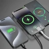 Powerbank magnetyczny Dudao K14S+ 10000mAh 22.5W USB-A + USB-C kompatybilny su MagSafe su podstawką - juoda