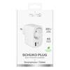 Puro 20W Power Delivery Charger su Schuko Plug and Socket 1x USB-C + 1x USB-A – baltos spalvos
