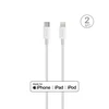 Puro Elektrik „Puro Plain“ laidas, skirtas Apple su MFI USB-C – Lightning 2.0 2.4A 2m – baltas
