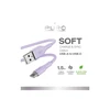 PURO ICON minkštas kabelis – USB-A iki USB-C 1,5 m kabelis (Tech Lavender)