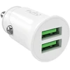 Puro Pro Lite automobilinis įkroviklis 2x USB-A 10W – baltos spalvos