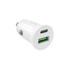 Puro Pro Lite automobilinis įkroviklis 1x USB-A + 1x USB-C Power Delivery 20W – baltos spalvos