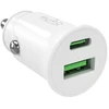 Puro Pro Lite automobilinis įkroviklis 1x USB-A + 1x USB-C Power Delivery 20W – baltos spalvos