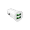 Puro Pro Lite automobilinis įkroviklis 2x USB-A 10W – baltos spalvos