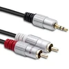 Qoltec Cable 2xRCA / Mini Jack 3.5mm male | 3m | Juodas