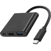 Qoltec 3-in-1 šakotuvas USB-C į USB 3.0 | HDMI | USB-C | 100W