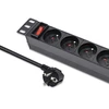„Qoltec“ aliuminio PDU maitinimo lizdas, skirtas RACK 10'' | 1U | 16A | 4xFRENCH | 1.8m