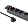 Qoltec Aluminiowa Listwa zasilającaPDU doRACK 10'' | 1U | 16A |4xSCHUKO | 1.8m