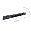 Aliuminis maitinimo juostelė šaltinis skirtoji 19'' 1u 16a 6xschuko 1.8m Qoltec