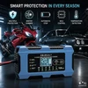 Qoltec Inteligentna kroviklis 12V 10A | Prostownik su funkcija naprawy | MCU | Auto OFF | 9-stopniowe ładowanie | AGM GEL LiFePO4