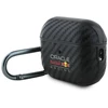 Dėklas Red Bull Raudona Bull Raudona Bull PU Carbon Logo AirPods Pro 2 juodos spalvos
