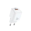 Sieninis įkroviklis REMAX BATT SERIES PD QC 33W RP-U26 1xUSB + 1xUSB-C baltos spalvos