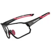 Rockbros 10135 photochromic UV400 dviratininko akiniai – juodos spalvos and raudonos spalvos