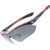 Rockbros 10141 photochromic UV400 dviratininko akiniai – raudonos spalvos