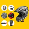 Rockbros TT-32SBTG-M children's bicycle helmet with removable chinbar, dydis M - pilka