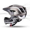 Rockbros TT-32SBTG-M children's bicycle helmet with removable chinbar, dydis M - pilka