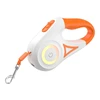 Rojeco Dog automatinis pavadėlis LED 5 m (balta ir oranžinė)
