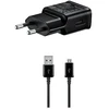 Galaxy EP-TA200EBE + ECB-DU4EBE Samsung 15W kelioninis įkroviklis + microUSB duomenų kabelis, juodas (OOB Bulk)