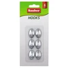 Sauber Kabliukai 6vnt 1,5 x 2,5cm, ovalios sidabras