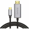 HDMI Laidas - SAVIO CL-171 2m USB-C Į HDMI Sidabrinis/Juodas Aukso Antgaliai