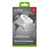 SBS US Travel Adapteris - Universal - Baltas