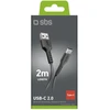 SBS duomenų perdavimo ir įkrovimo kabelis | USB-C | 2 m | juodas