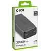 Fast charge power bank: 20,000 mAh, 2 USBs juodos spalvos